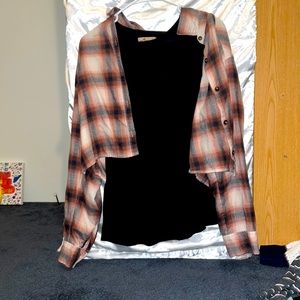 2 piece set. Black undershirt(small) with a checkered jacket. All from Hollister